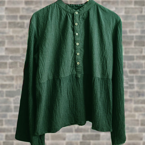Bluza pentru dama din muselina in combinatie cu panza topita moale din bumbac